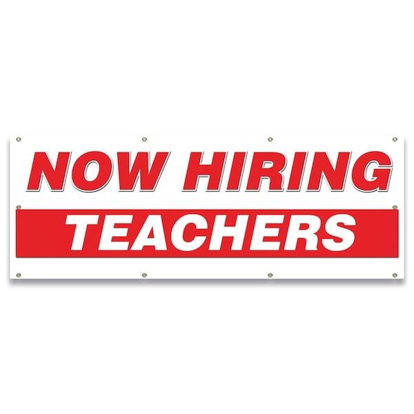 Signmission Now Hiring Teachers Banner Apply Inside Accepting Application Single Sided B-96-30311 - main